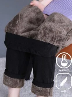 Casual Fleece Plain Pants