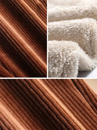 Tight Pocket Stitching Corduroy Fleece Casual Pants 3 Tight Pocket Stitching Corduroy Fleece Casual Pants - Image 3