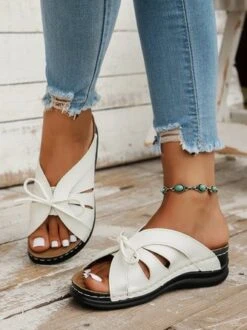 Casual Bowknot Hollow Out PU Comfy Wedge Heel Slide Sandals 35 Casual Bowknot Hollow Out PU Comfy Wedge Heel Slide Sandals -Zolucky Sales Store 5e9a131e339506248835ef2b7e04dc82