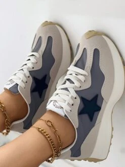 Color Block Casual Pu Chunky Trainers -Zolucky Sales Store 6042f1eff437874d9f2e91185578704c