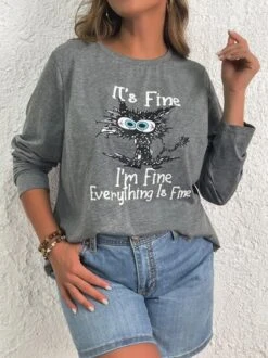 Plus Size Casual Crew Neck T-Shirt -Zolucky Sales Store 60535596431e38a58870ebc25f54d954