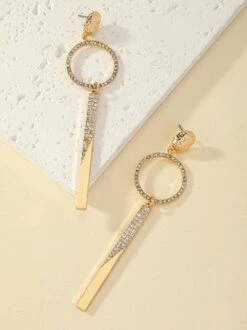 Geometric Rhinestone Dangle Earrings Suit For Party And Wedding -Zolucky Sales Store 60a95d6e91a0ca7152c03387da85e524