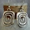 Ethnic Style Line Pattern Distressed Dangle Earrings Vintage Jewelry