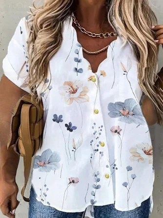 Plus Size Casual Loose Floral Print Blouse 1 Plus Size Casual Loose Floral Print Blouse