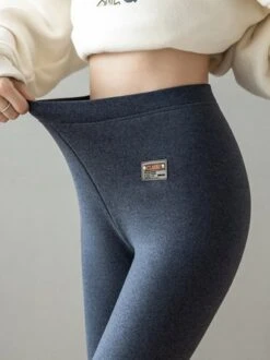 Fleece Plain Tight Casual Leggings -Zolucky Sales Store 6243f430251086385fddcdb11414215f
