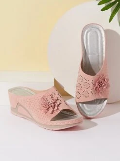3D Floral Cutout Upper Vintage Bohemian Wedge Slippers -Zolucky Sales Store 62fec1a2548ec98f8b45d69fd75d3c65