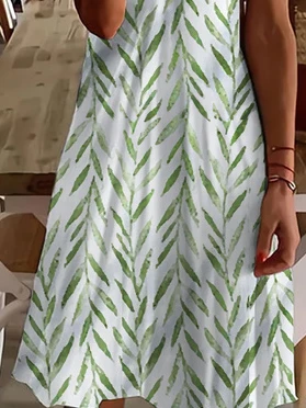 Leaves Casual V Neck Short Sleeve Knit Dress 2 Leaves Casual V Neck Short Sleeve Knit Dress - Image 2