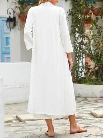 Women 3/4 Sleeve Round Neck Midi Dress Two-Piece Suit 7 Women 3/4 Sleeve Round Neck Midi Dress Two-Piece Suit - Image 7