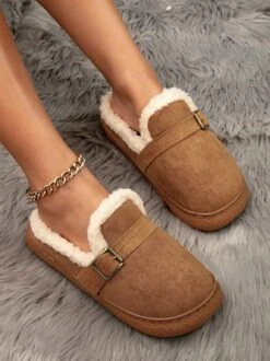Casual Winter Warmth Flocked Mules -Zolucky Sales Store 64006c380fbadc3305f88bf0a953ab8e