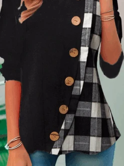 Long Sleeve Casual Plaid Buttoned Shirt -Zolucky Sales Store 65056dfdf2797ab0ac96478717b114c3