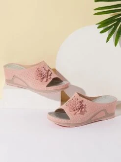 3D Floral Cutout Upper Vintage Bohemian Wedge Slippers -Zolucky Sales Store 65451d2573d52dfff0e655959606294f