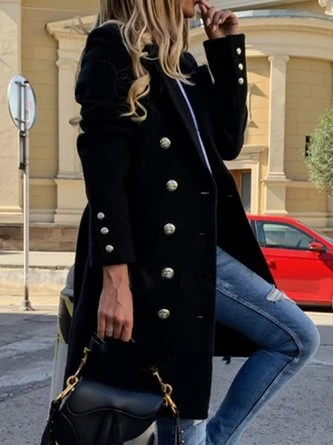 Lapel Collar Loose Casual Plain Coat 1 Lapel Collar Loose Casual Plain Coat