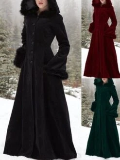 Zolucky Medieval Costume Plus Size Hoodie Vintage Overcoat