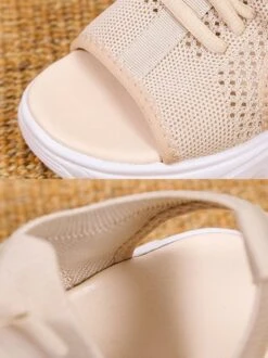 Breathable Hollow Out Lace Up Front Slip On Sports Sandals -Zolucky Sales Store 6609273ef4364e704eddb5c0aae80648