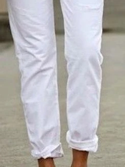 Plus Size Regular Fit Casual Plain Pants 3 Plus Size Regular Fit Casual Plain Pants - Image 3