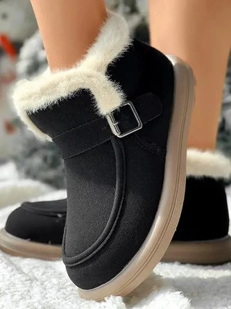 Wedge Heel Plain Cotton-Padded Boots 2 Wedge Heel Plain Cotton-Padded Boots - Image 2