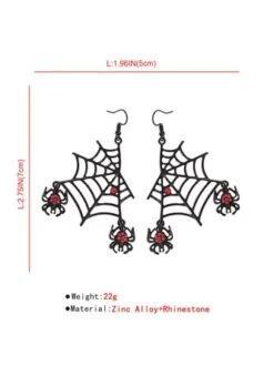 Halloween Spider Web Pattern Crystal Dangle Earrings -Zolucky Sales Store 678fda409fe35a4d3787293c060f04db