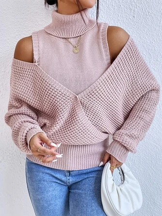 Yarn/Wool Yarn Loose Casual Pink Sweater 3 Yarn/Wool Yarn Loose Casual Pink Sweater - Image 3