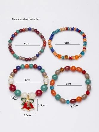 Christmas Cartoon Pendant Bracelet Set Multi-layered Beaded Bracelet 4 Christmas Cartoon Pendant Bracelet Set Multi-layered Beaded Bracelet - Image 4