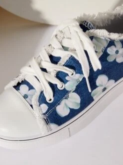 Women's Lily Graphic Print Denim Lace-Up Sneakers 8 Women's Lily Graphic Print Denim Lace-Up Sneakers -Zolucky Sales Store 6879ac7033b18e89e661d6ece446e0a6