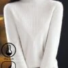 Casual Plain Half Turtleneck Yarn/Wool Yarn Sweater