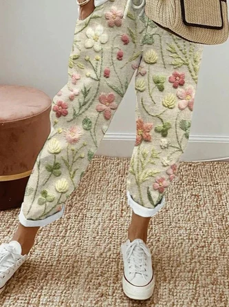 Loose Floral Casual Pants 3 Loose Floral Casual Pants - Image 3