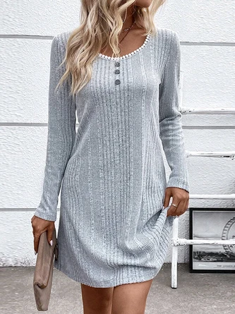 Knitted Sweetheart Neckline Casual Dress 3 Knitted Sweetheart Neckline Casual Dress - Image 3