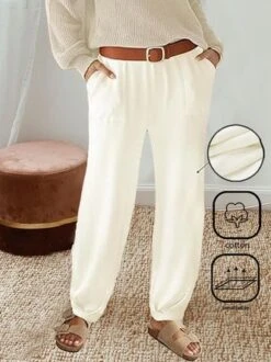 Loose Cotton Casual Pocket Stitching Pants