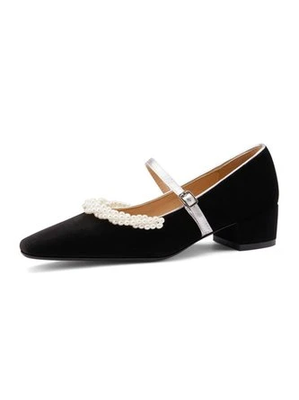 Elegant Imitation Pearl Decor Block Heel Mary Jane Shoes 9 Elegant Imitation Pearl Decor Block Heel Mary Jane Shoes - Image 9