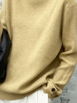 Buttoned Turtleneck Casual Loose Sweater -Zolucky Sales Store 69cb6ad587aaf4467ccb7a4a5de1f43c