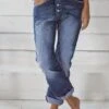 Denim Casual Buttoned Shift Jeans