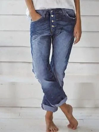 Denim Casual Buttoned Shift Jeans 1 Denim Casual Buttoned Shift Jeans