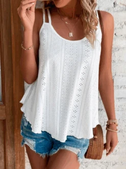 Plain Solid A-Line Tank Casual Eyelet Embroidery Cami 34 Plain Solid A-Line Tank Casual Eyelet Embroidery Cami -Zolucky Sales Store 6a95c73baeda1d279334df9d629d12fd
