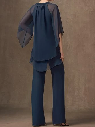 Plain Elegant Crew Neck Loose Urban Two-Piece Set 3 Plain Elegant Crew Neck Loose Urban Two-Piece Set - Image 3