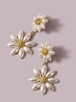 Elegant Imitation Pearl Daisy Vacation Dangle Earrings -Zolucky Sales Store 6c4143e89b03dc7630aa8cb038bc28d6