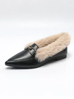 Women Metal Decor Commuting Furry Synthetic Leather Loafers 18 Women Metal Decor Commuting Furry Synthetic Leather Loafers -Zolucky Sales Store 6d709dfaabb3f5ea00770016831a3ceb