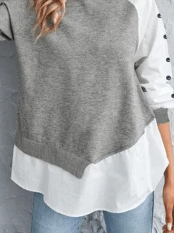 Loose Crew Neck Knitted Casual Top Tunic -Zolucky Sales Store 6d7eb31cba876d7dc9e998e176b23850