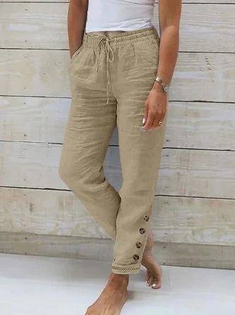 Cotton Casual Loose Buttoned Pants 4 Cotton Casual Loose Buttoned Pants - Image 4