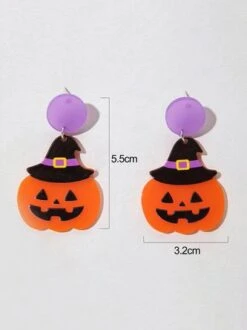 Halloween Cartoon Pumpkin Cat Acrylic Dangle Earrings -Zolucky Sales Store 6df434a84eb36bad2a1ad1f0823482a3