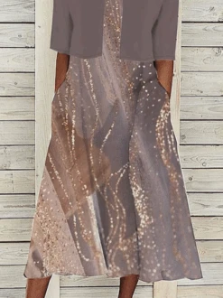 Crew Neck Casual Gradient Pattern Two-Piece Set -Zolucky Sales Store 6e4880b6bb82c0106aa3cd6d85936427