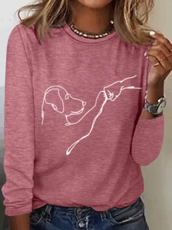 Dog Fist Bump Simple Crew Neck Long Sleeve Shirt 12 Dog Fist Bump Simple Crew Neck Long Sleeve Shirt -Zolucky Sales Store 6e7dc11acffbd18870242cbc2a11ae86