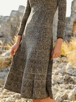 Crew Neck Ethnic Loose Dress -Zolucky Sales Store 6f24c52e6c037ad7287f3a13693a0ed2