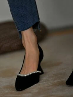 Elegant Imitation Pearl Shaped Heel Pumps -Zolucky Sales Store 704098056efc3422e62f2f9c20c7aecb