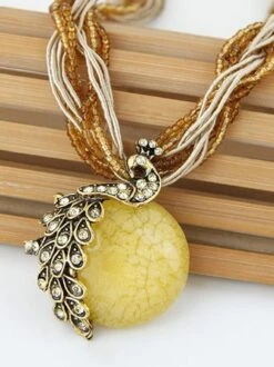 Peacock Rhinestone Beads Pendant Necklaces -Zolucky Sales Store 70a866639311b35f64b6a4fbf35c3fdd