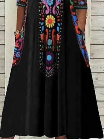 V Neck Boho Regular Fit Dress 2 V Neck Boho Regular Fit Dress - Image 2