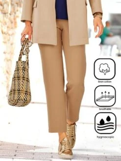 Plain Casual Cotton And Linen Pants