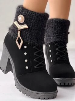 Leather Autumn Chunky Heel Riding Boots -Zolucky Sales Store 714201541a2fef8476a90c7c0e724dab