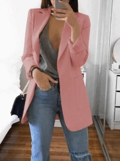 Long Sleeve Shawl Collar Shift Blazer 38 Long Sleeve Shawl Collar Shift Blazer -Zolucky Sales Store 71d764d337b133fa17c8f43cd0aa8dda