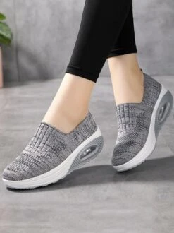 Breathable Air Cushion Platform Slip On Flyknit Sneakers -Zolucky Sales Store 7260c17fef42cb5a10cf1b612421cec4