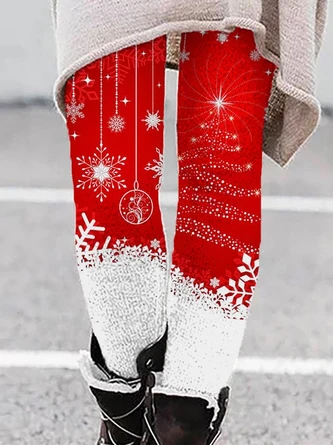 Casual Tight Christmas Jersey Leggings 2 Casual Tight Christmas Jersey Leggings - Image 2